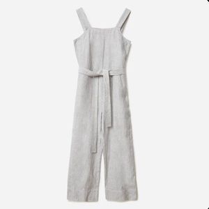 Everlane Linen Stripe Square-Neck Jumpsuit, Size 6
